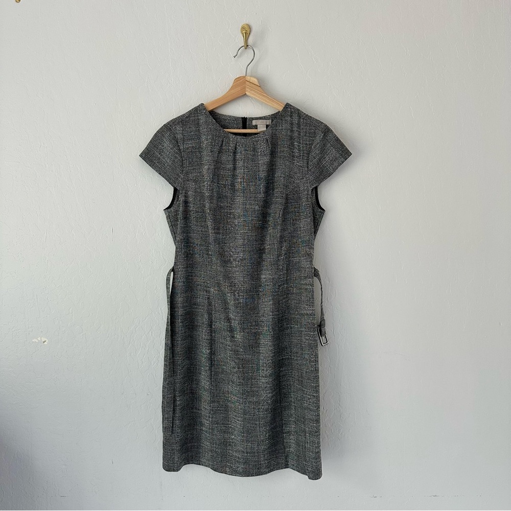 H&M Gray Belted Midi Dress